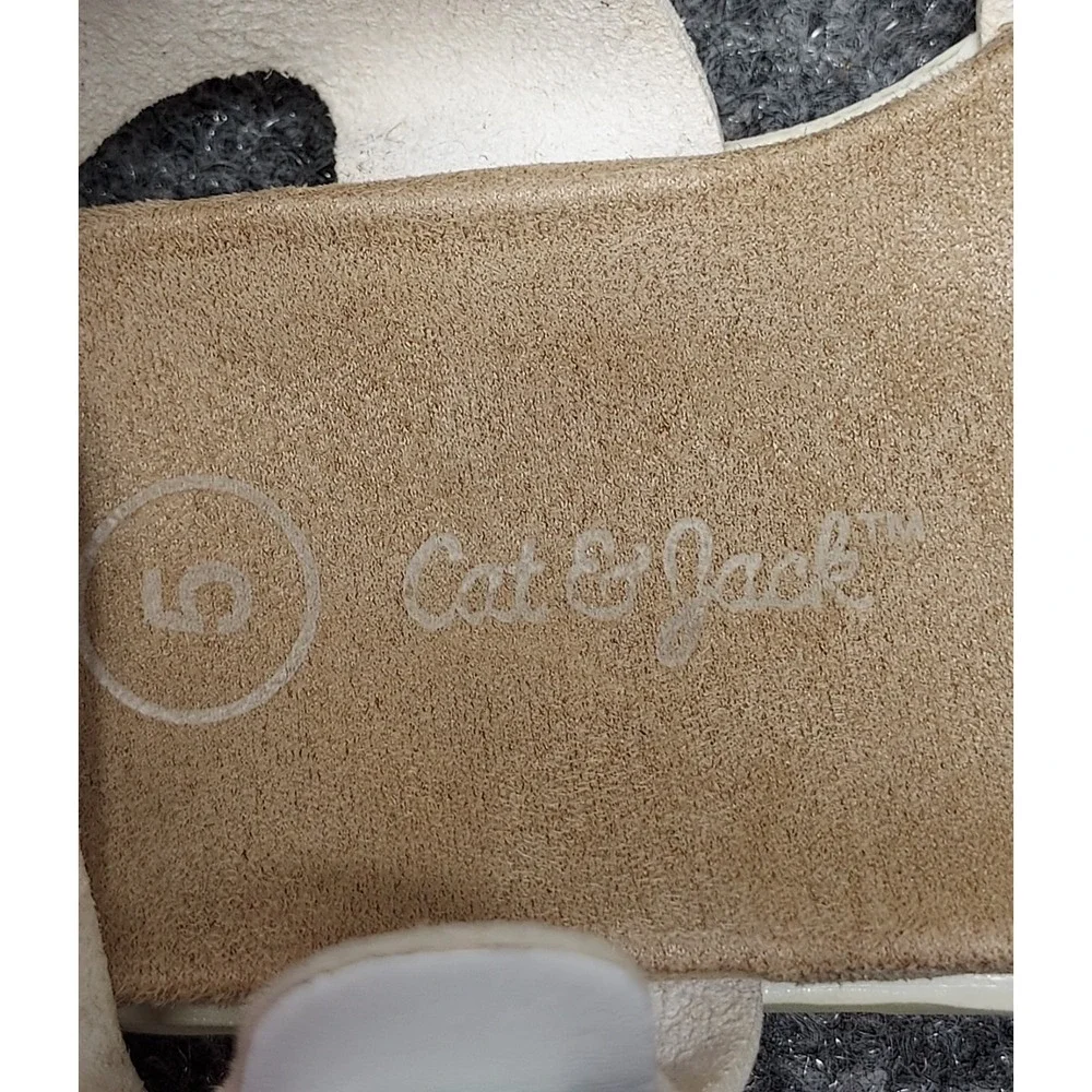 Cat & Jack Toddler Sandals 5 White Adjustable Buckle Strap Open Toe Outdoor
